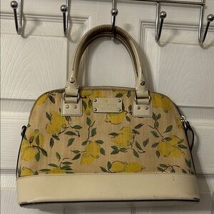 Kate Spade Beige and Yellow Lemon Satchel